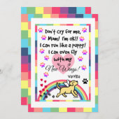 Carte commémorative de trot du Labrador jaune (Devant / Derrière)