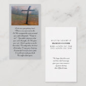 Carte commémorative des condoléances du coeur (Devant / Derrière)