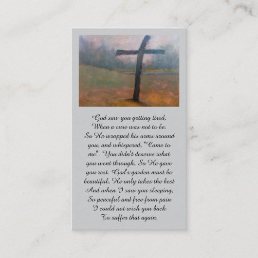 Carte commémorative des condoléances du coeur (Devant)