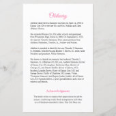 Carte commémorative des funérailles roses | 5,5 x  (Dos)