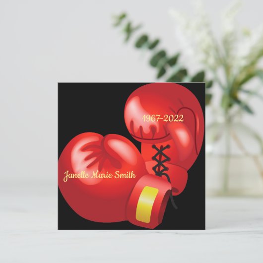 Carte commémorative Design Gants de boxe (Debout devant)