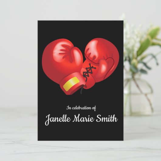 Carte commémorative Design Gants de boxe (Debout devant)