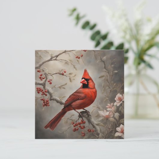 Carte commémorative du Cardinal rouge - Sympathie (Debout devant)