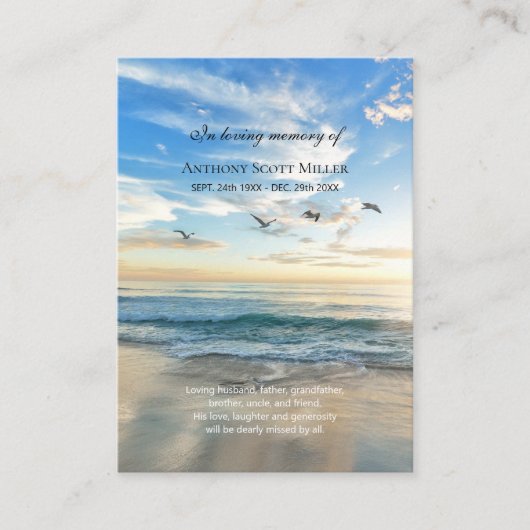 Carte commémorative du thème de la plage (Devant)