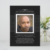 Carte commémorative - Elégant noir - Poème de vie (Debout devant)