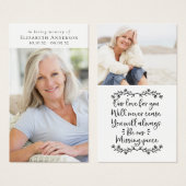 Carte commémorative en mémoire amoureuse (Devant & derrière)