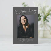 Carte commémorative en mémoire amoureuse gris fonc (Debout devant)