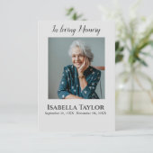 Carte commémorative en mémoire d'amour (Debout devant)