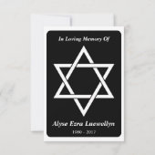 carte commémorative : étoile élégante de david (Dos)