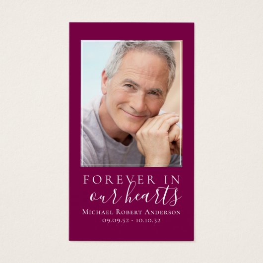 Carte commémorative Forever in Our Hearts (Devant)