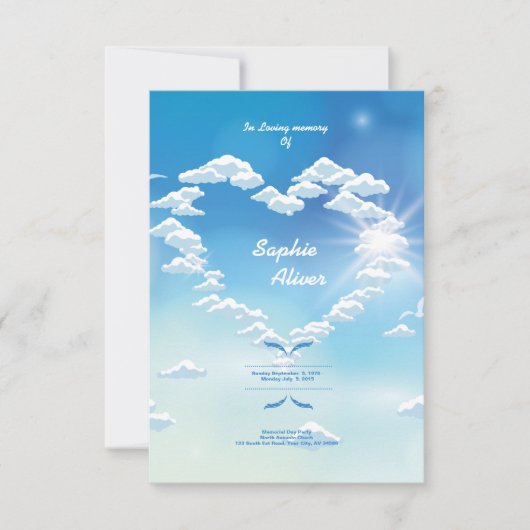 Carte commémorative funèbre de prière (Devant)