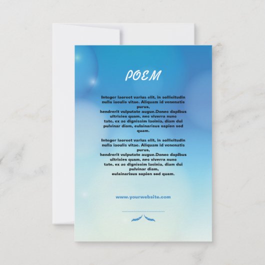 Carte commémorative funèbre de prière (Dos)