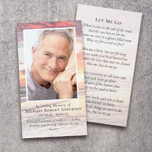 Carte commémorative funéraire du coucher du soleil