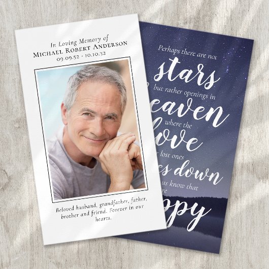 Carte commémorative funéraire du devis inspiré