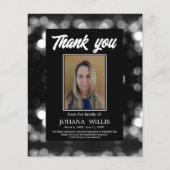 Carte commémorative funéraire Merci photo (Devant)