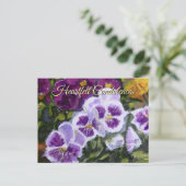 Carte commémorative jaune violet (Debout devant)