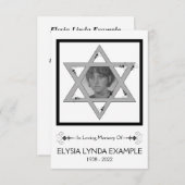carte commémorative juive (Devant / Derrière)