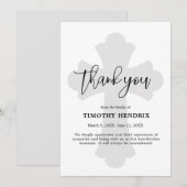 Carte commémorative Merci funéraire (Devant / Derrière)