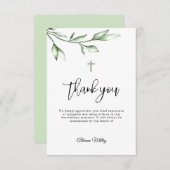 Carte commémorative Merci funéraire (Devant / Derrière)