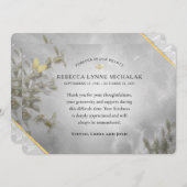 Carte commémorative Merci Sympathy Watercolor (Devant / Derrière)