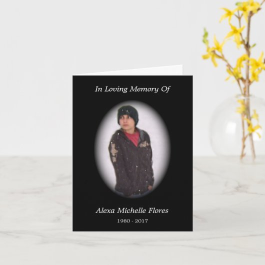 carte commémorative (noir) (Fleur jaune)