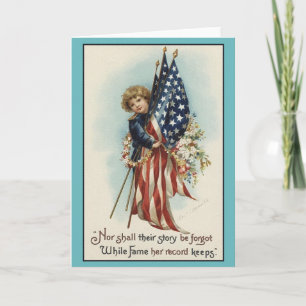 Carte commémorative Patriotique vintage