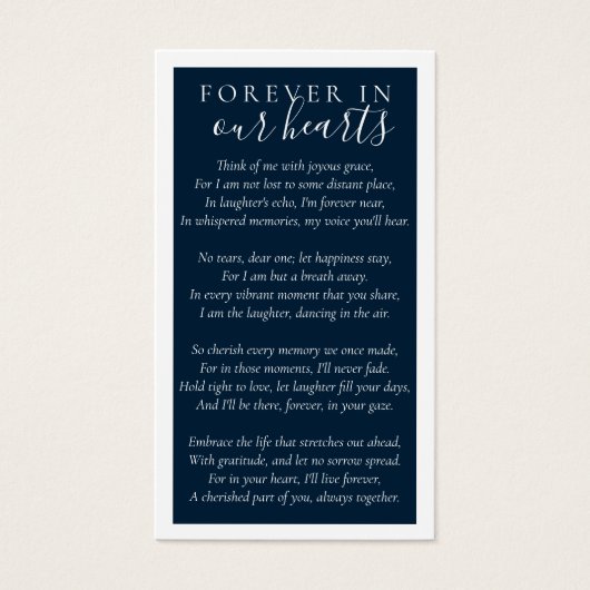 Carte commémorative photo pour toujours dans nos c (Devant)