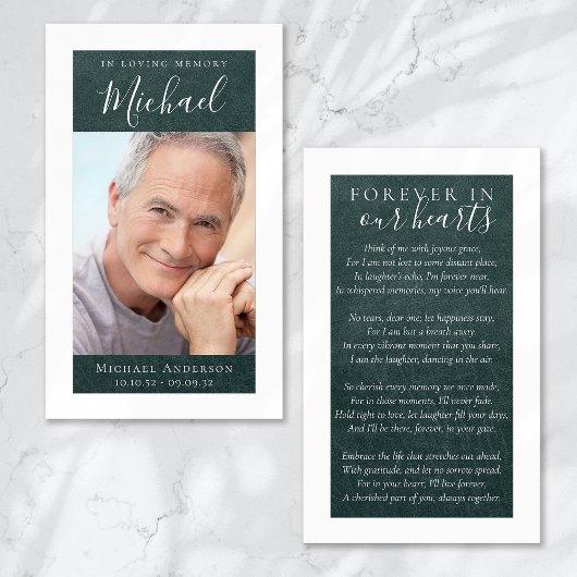 Carte commémorative photo pour toujours dans nos c