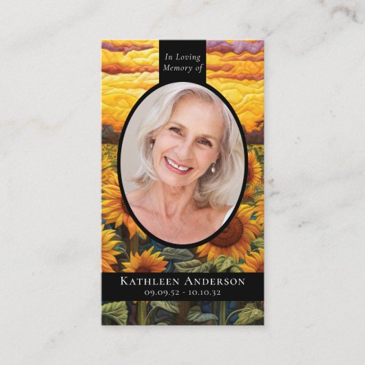 Carte commémorative pour les tournesols dorés (Devant)
