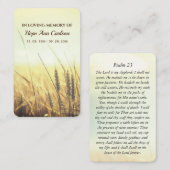 Carte commémorative Psaume 23 Bible Verse (Devant / Derrière)