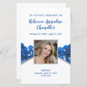 Carte commémorative Rose bleue | 5,5 x 8,5 pouces (Devant / Derrière)