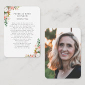 Carte commémorative rose photo Sympathy Funeral (Devant / Derrière)