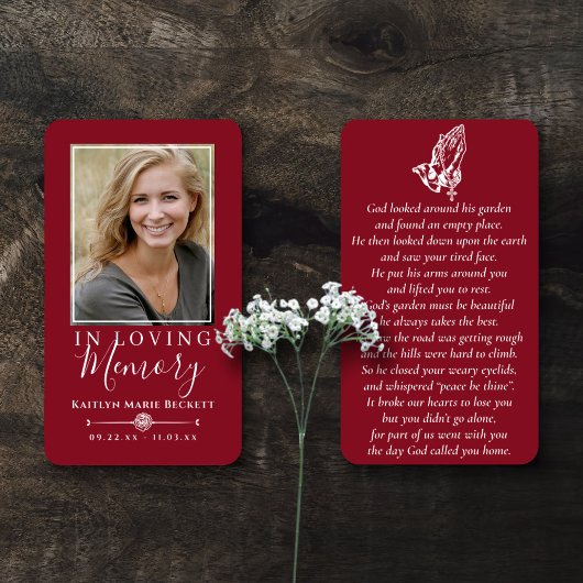 Carte commémorative simple personnalisée