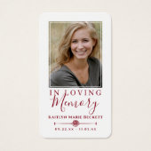 Carte commémorative simple personnalisée (Devant)