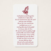 Carte commémorative simple personnalisée (Dos)