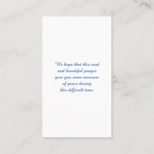 Carte commémorative Sympathy Picture Remembrance C (Dos)