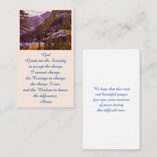 Carte commémorative Sympathy Picture Remembrance C (Devant / Derrière)