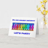 CARTE COMMENCER LA FÊTE POUR CÉLÉBRER NOTRE ANNIVERSAIRE (Fleur jaune)