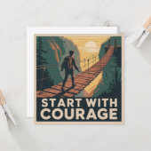 Carte Commencez Avec Courage (Devant/Arrière en situation)