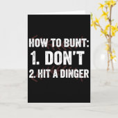 Carte Comment Bunter N'Frappez Pas Un Hitter Dinger Drôl (Fleur jaune)
