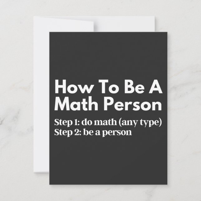Carte Comment être une personne mathématique (Devant)