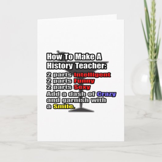 Carte Comment faire un enseignant d'histoire (Devant)