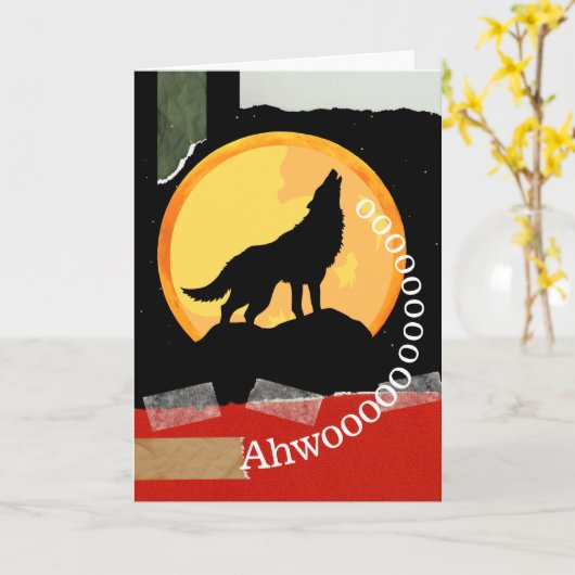 Carte Comment passer Halloween avec Howling Wolf (Fleur jaune)