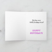 Carte Comment vieil anniversaire (Intérieur)