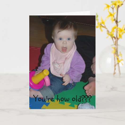 Carte Comment vieil anniversaire (Fleur jaune)