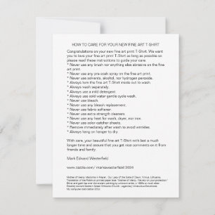 Carte COMMENT VOUS SOUCIER DE VOTRE T-SHIRT PLAat ART FI