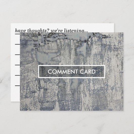 carte commentaire texture croustillante (Devant / Derrière)