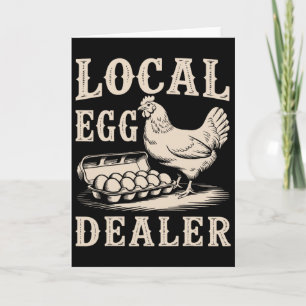 Carte Commerçant d'oeufs local poule rétro drôle agricul