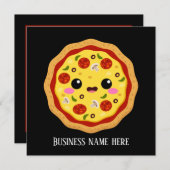 Carte commerce de pizza mignonne ajouter des information (Devant / Derrière)