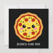 Carte commerce de pizza mignonne ajouter des information (Devant)